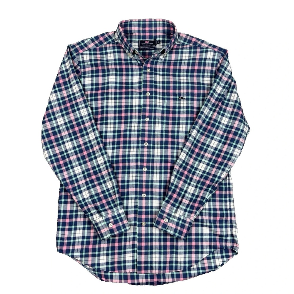 Vineyard Vines Shirt Mens M Plaid Performance Classic‎ Fit Tucker Preppy